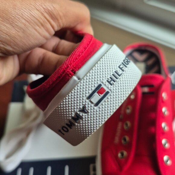 BNIB Tommy Hilfiger Sandals Shoes Red Womens 7M EU 37.5 - Picture 5 of 7